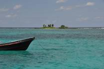 Uma das pequenas ilhotas que cercam Utila, ilha no litoral norte de Honduras